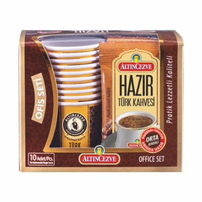 Hazır Türk Kahvesi Ofis Seti Orta Şekerli Tek İçimlik | 10' lu Paket