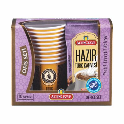 Hazır Türk Kahvesi Ofis Seti - Sütlü | Tek İçimlik 10' lu Paket