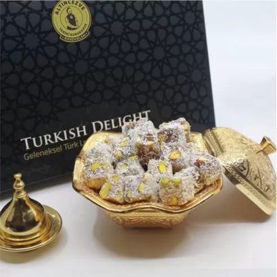 Çifte Kavrulmuş Antep Fıstıklı Hindistan Cevizli Lokum 200 Gr