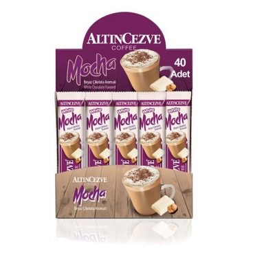 Altıncezve 3ü1 Arada White Mocha Beyaz Çikolata Aromalı 40' lı Paket | Tek İçimlik -17 Gr x 40 Adet