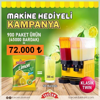 Samixir Klasik Twin İkili Limonata Makinesi 20+20 lt Hediyeli Kampanya