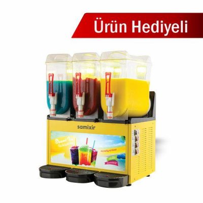Samixir Ledli Triple Slush Buzlaş Dispenseri 12+12+12 lt