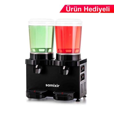 Samixir Panoramik 10 Twin (2’li) Soğuk İçecek Dispenseri – 10+10  lt Limonata Makinesi