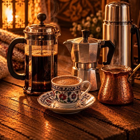 French press, moka, termos ve cezve